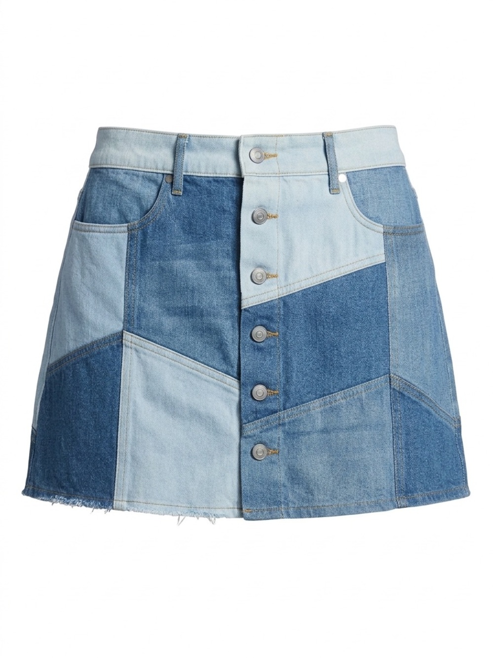 SZ S AERIE PATCHWORK DAYDREAM DENIM MINI SKIRT